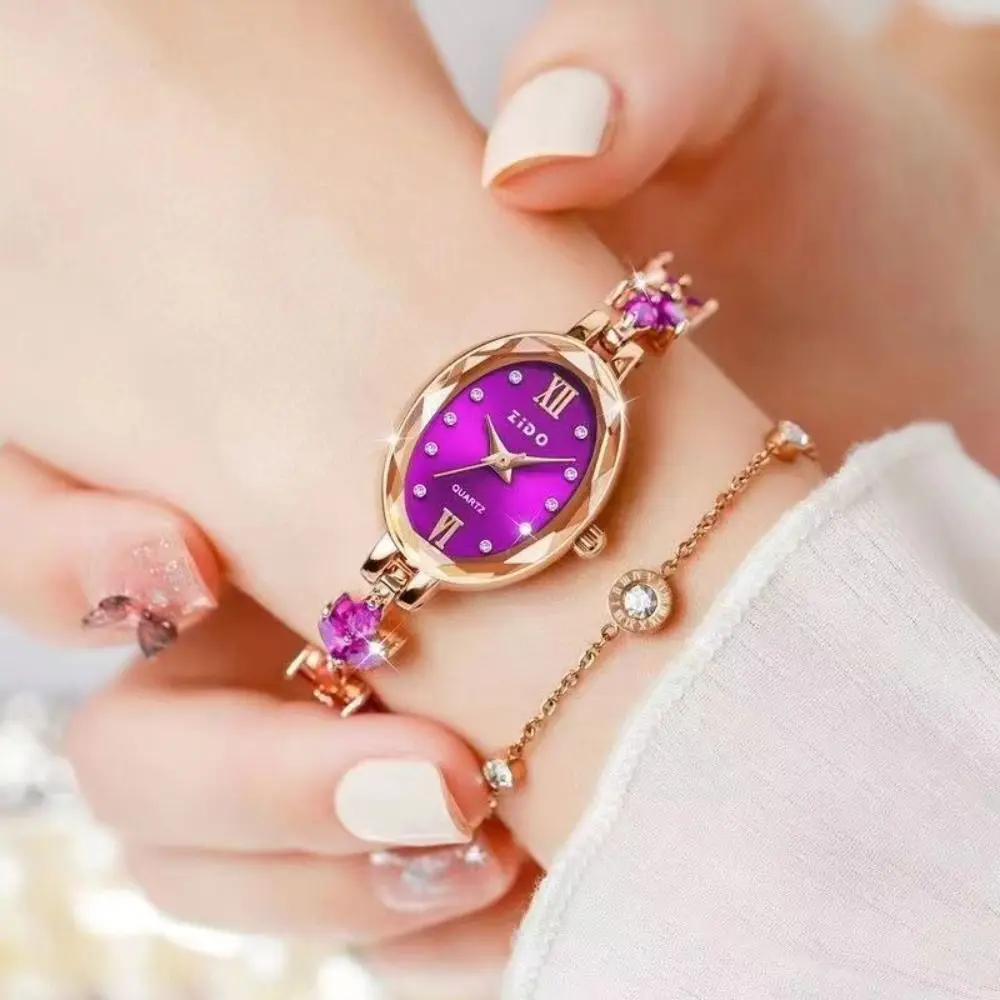 Rhinestone Quartz Watches Diamond Studded Watch Strap with Adjustable Bracelet Rotundity Shaped Watch Wrist Decoration - view 2