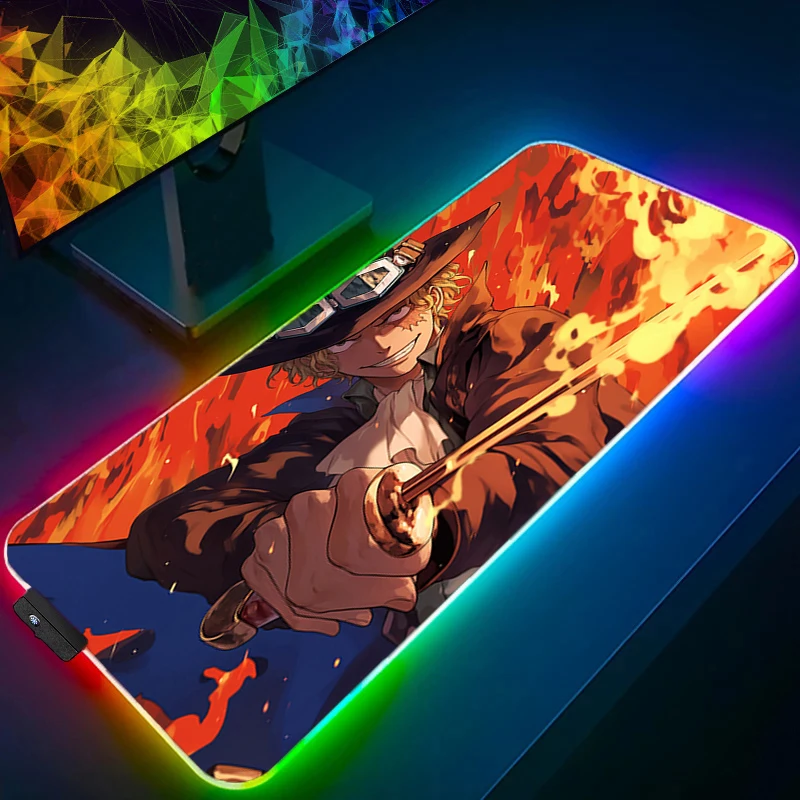 RGB Computer Varmilo Keyboard LED Mouse Pad 90x40cm one piece Sabo Backlight Gaming Accessories Gamer Carpet Desk Mat Mousepad
