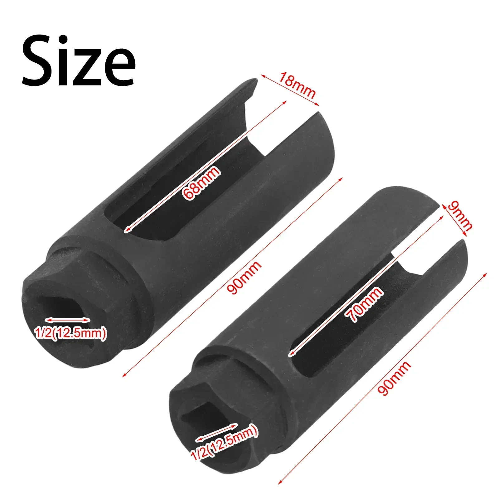 2pcs Oxygen Sensor Socket Removal Tool Six-point Socket Chrome Vanadium For 1/2inch Drive Ratchets Breaker Bars