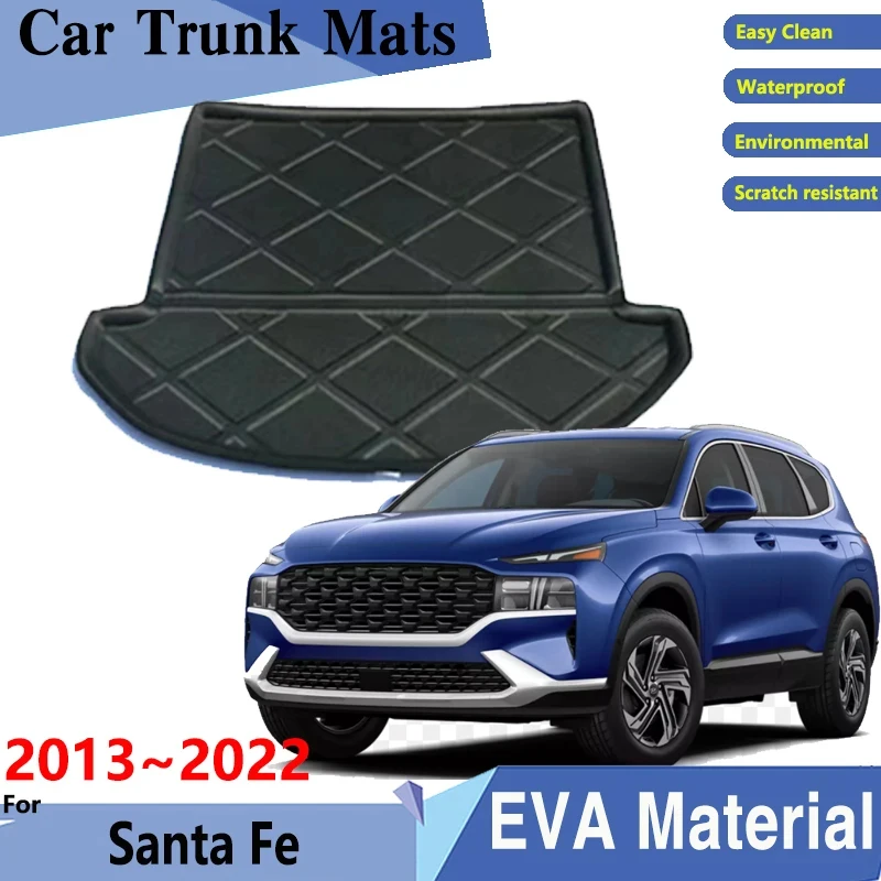 Car Trunk Mat for Hyundai Santa Fe 2022 Accessories IX45 SWB 2013~2022 7seats Car Cargo Tray Trunk Mat Rear Pad Auto Accessories