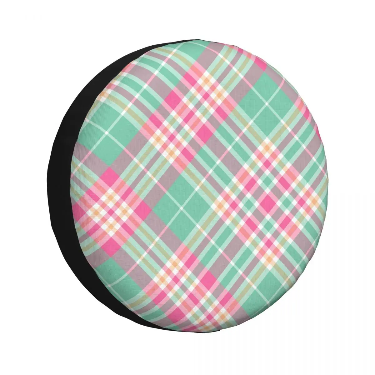 Colorful Plaid Checks Printed Spare Tire Cover for Jeep Mitsubishi SUV RV Car Wheel Protectors Accessories 14