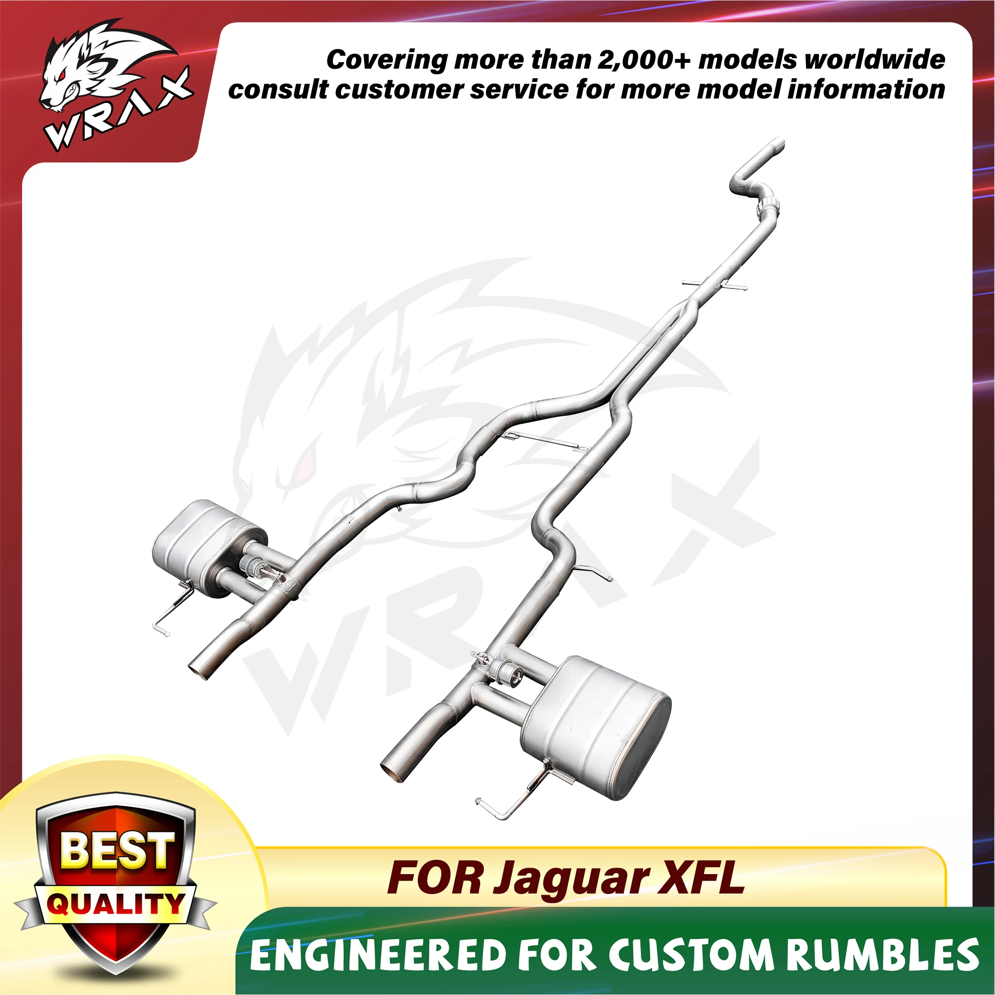

[WRAX Exhaust Custom product] For Jaguar XFL Catback stainless steel exhaust system muffler valve control motor Resonant tube
