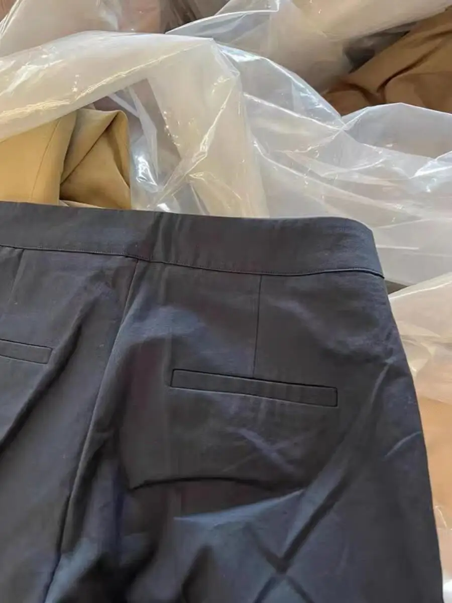 High Waist Grey Suit Pants Women's Premium Feel Slimming Pleated Cuffed Commute Style Wide Leg Trousers without Brand