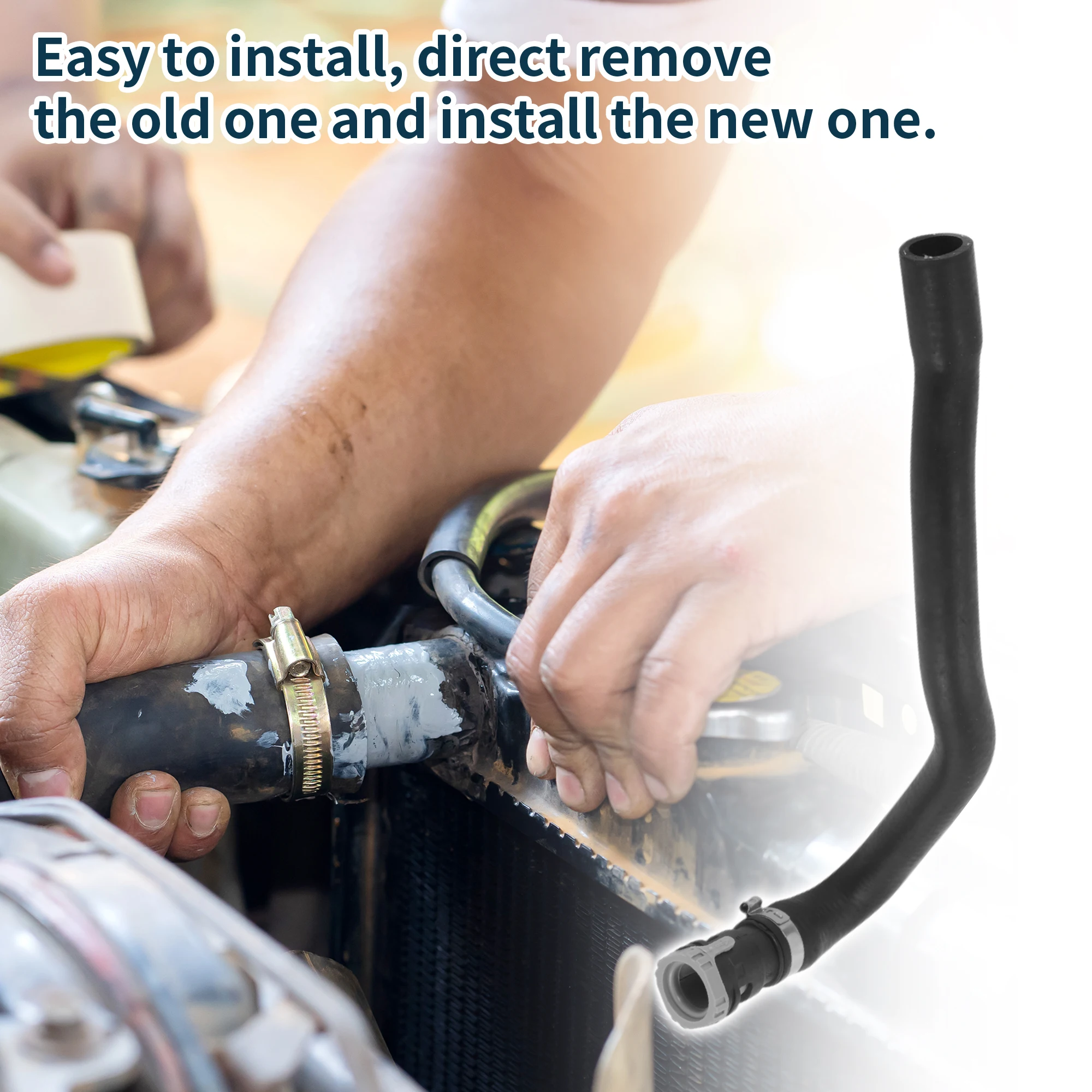 UXCELL خرطوم المبرد سخان خرطوم رقم LR006144 لاند روفر لرينج روفر إيفوك 2013 أنبوب تبريد سائل مطاطي أسود 1 قطعة