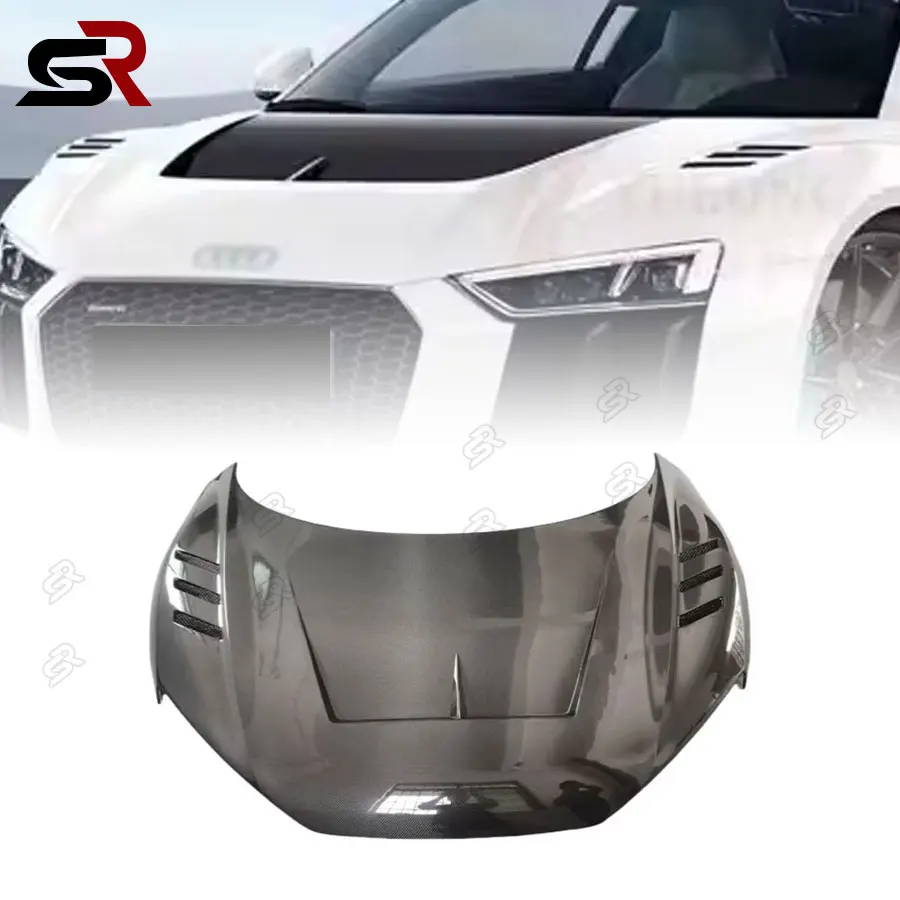 For Audi R8 2016-2017 Carbon Fiber Car Front Hood Hood Hood Engine Cover Car Styling Car Accessories