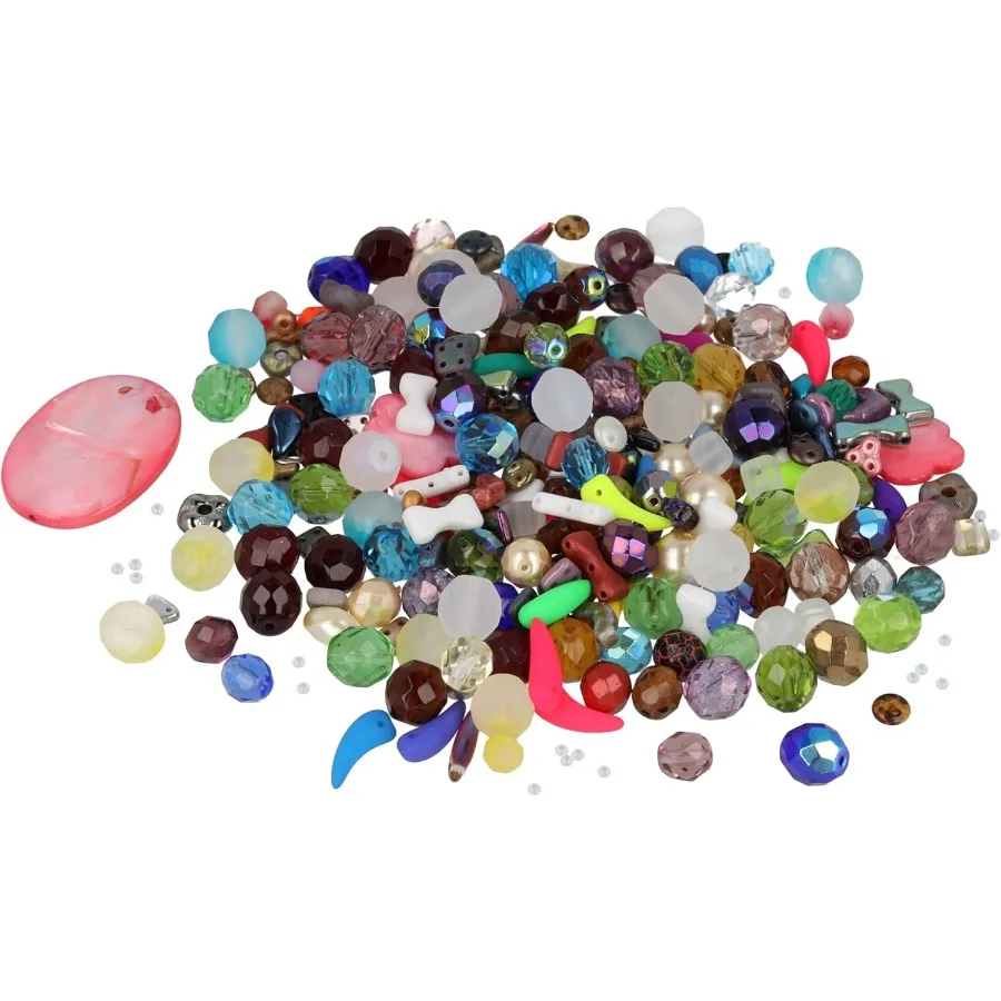

Box of Beads Glass Beads Assortment in Varying Shapes Colors and Sizes 5 Pounds