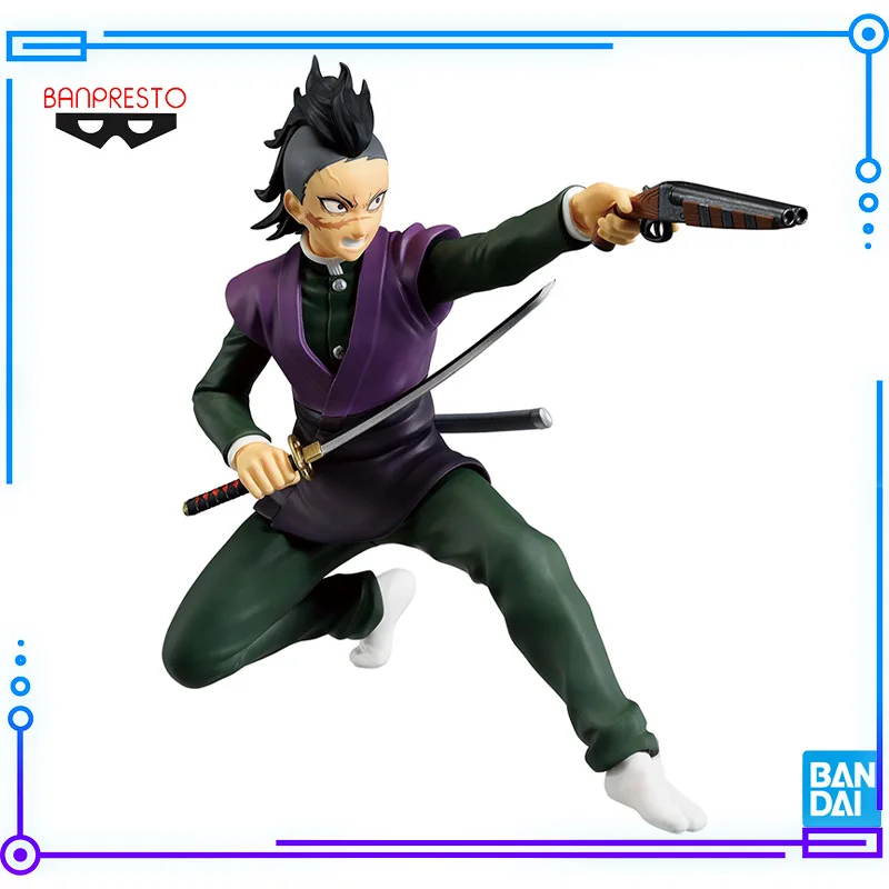 Bandai Original Genuine Banpresto Anime Demon Slayer Vibration Stars Shinazugawa Genya 12cm Collections Model Toy Figures Gifts