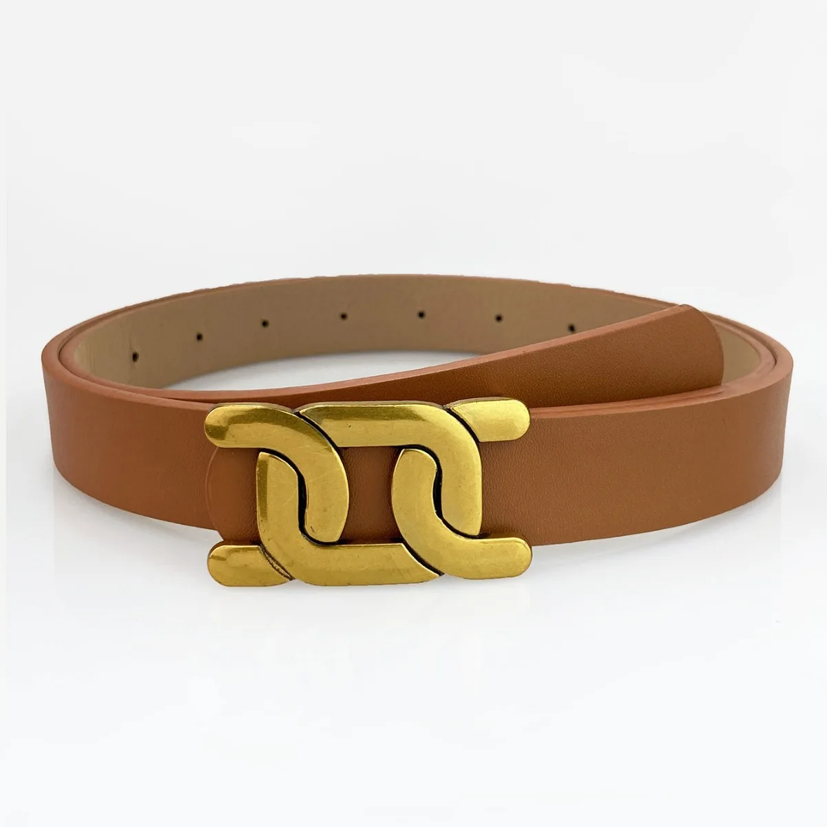 Новинка 2023 года, роскошный кожаный женский пояс с гладкой пряжкой, украшение на талию 2,5 см с поясом для костюма