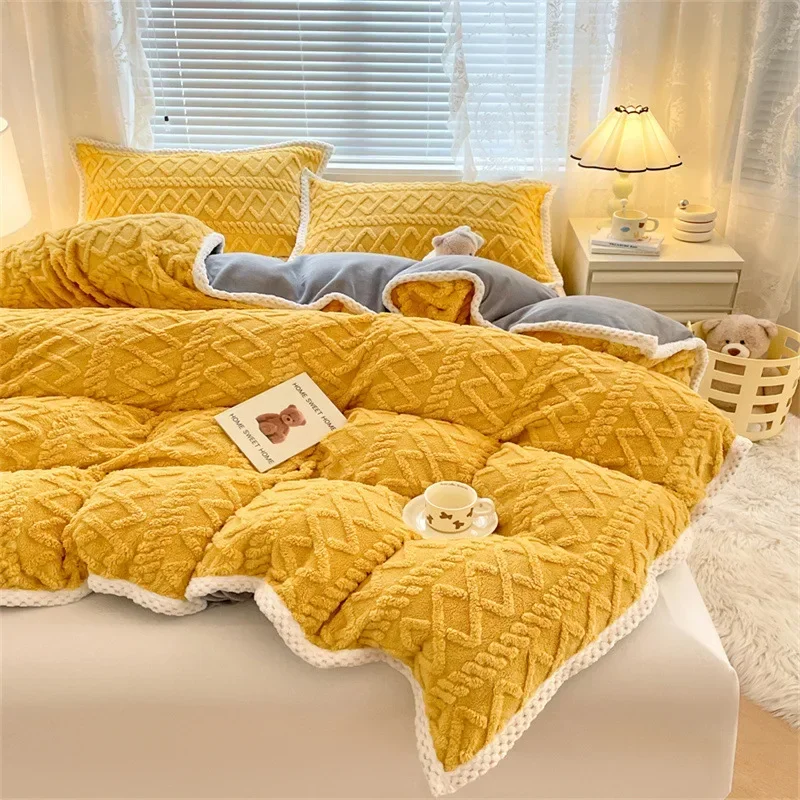 2024 new home skin-friendly and comfortable new 220 grams Tafu fleece quilt cover dual-purpose milk fleece blanket