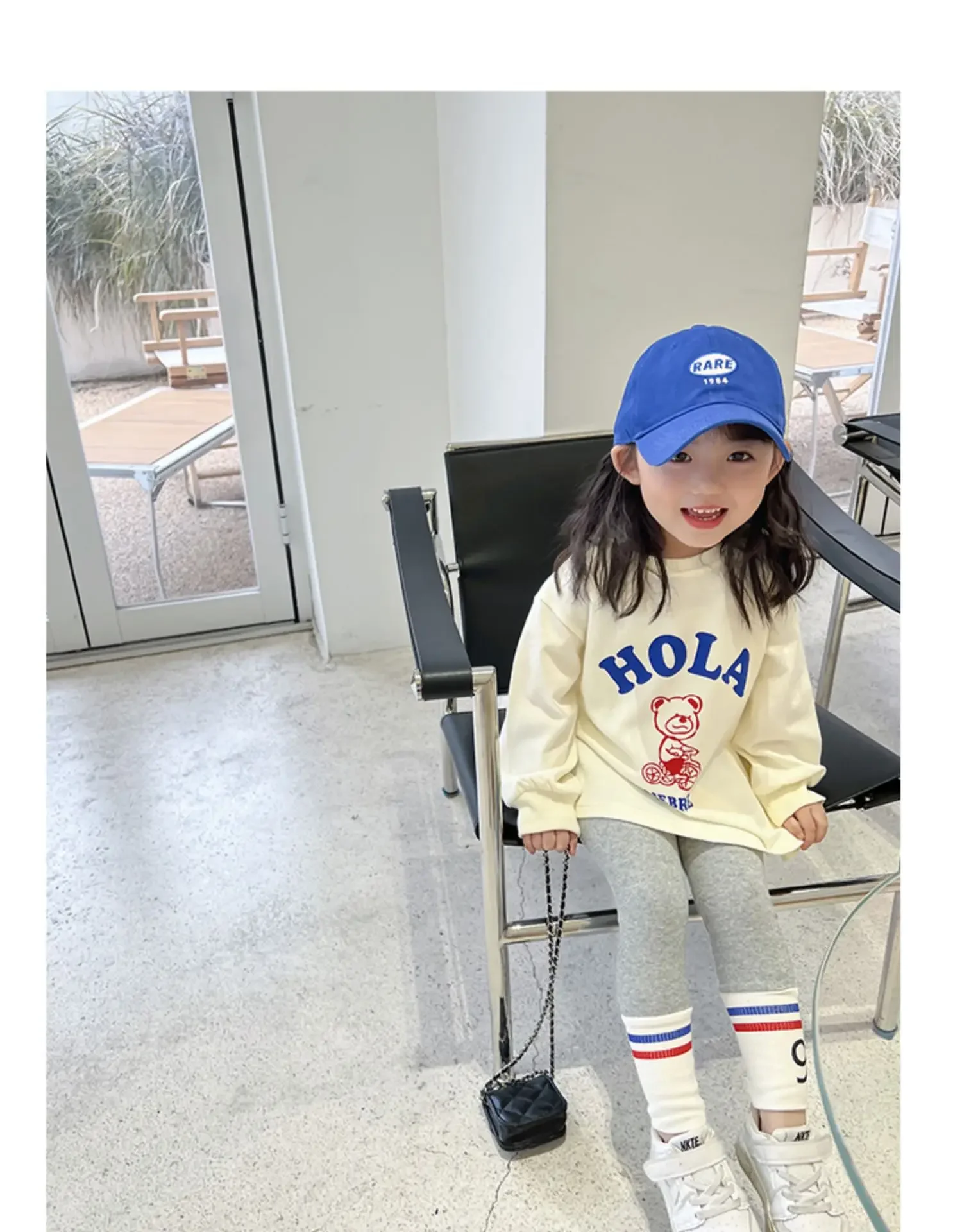 Herbstliches modisches Sportset für Kinder: Baby-Mädchen-Pullover + Leggings, zweiteiliges Set, Kleinkind-Mädchen-Kleidung mit Cartoon-Alphabet-Motiv – Detail 11