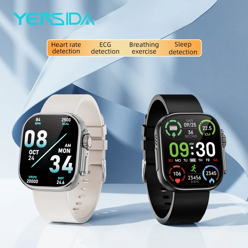 YERSIDA MS1 Smart Watch Bluetooth Call Heart Rate Sleep Blood Oxygen Monitoring Breathing Training Multi Sport Modes Smartwatch