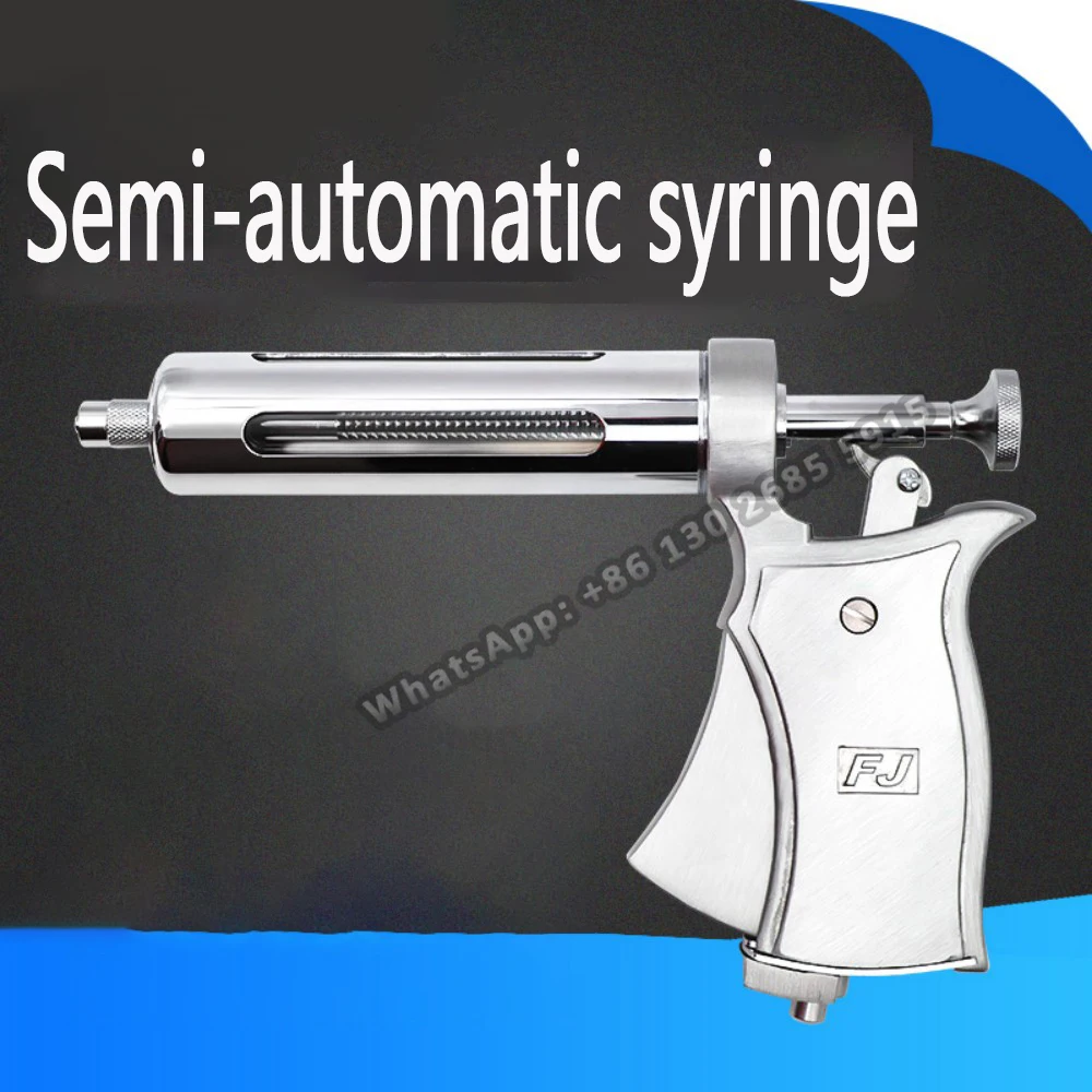 Jeringa de inyección continua de animales veterinarios, pistola de vacunación automática de acero inoxidable de 10/20/30/50ml para vaca, cerdo y oveja, 1 ud.