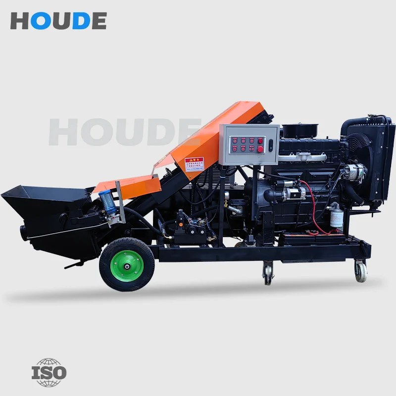 Hot Sale Mini Concrete Pumps Remote Control Automatic Lifting 30m Vertical Reach Low Fuel Consumption Engine Core