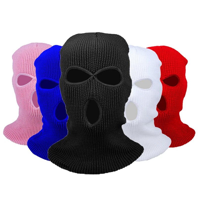 New Fashion 3-Hole Knitted Full Face Cover Ski Mask, Winter Balaclava Warm Knit Full Face Mask for Outdoor Sports