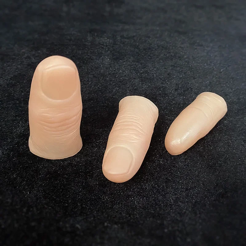 50Pcs/lot Realistic Polymer Resin Thumb Tip Magic Trick Fake Thumb Silk Magia Accessory Close Up Illusion Gimmick Mentalism Prop