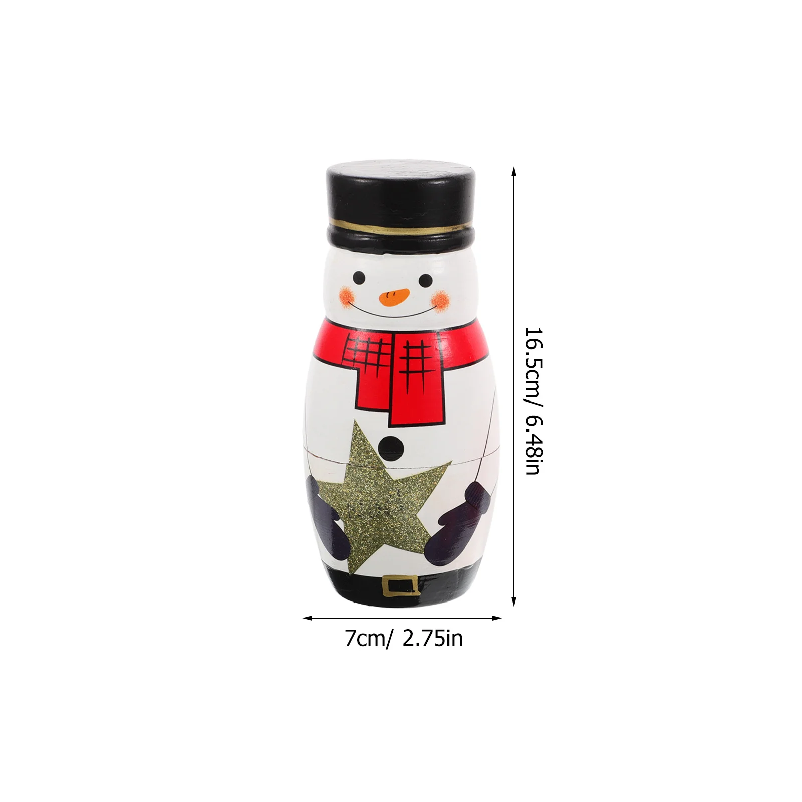 カラフルな雪だるまの入れ子式ロシアのマトリョーシカ、装飾、収納、ジュエリー、キャンディー、クリスマス、誕生日プレゼントに