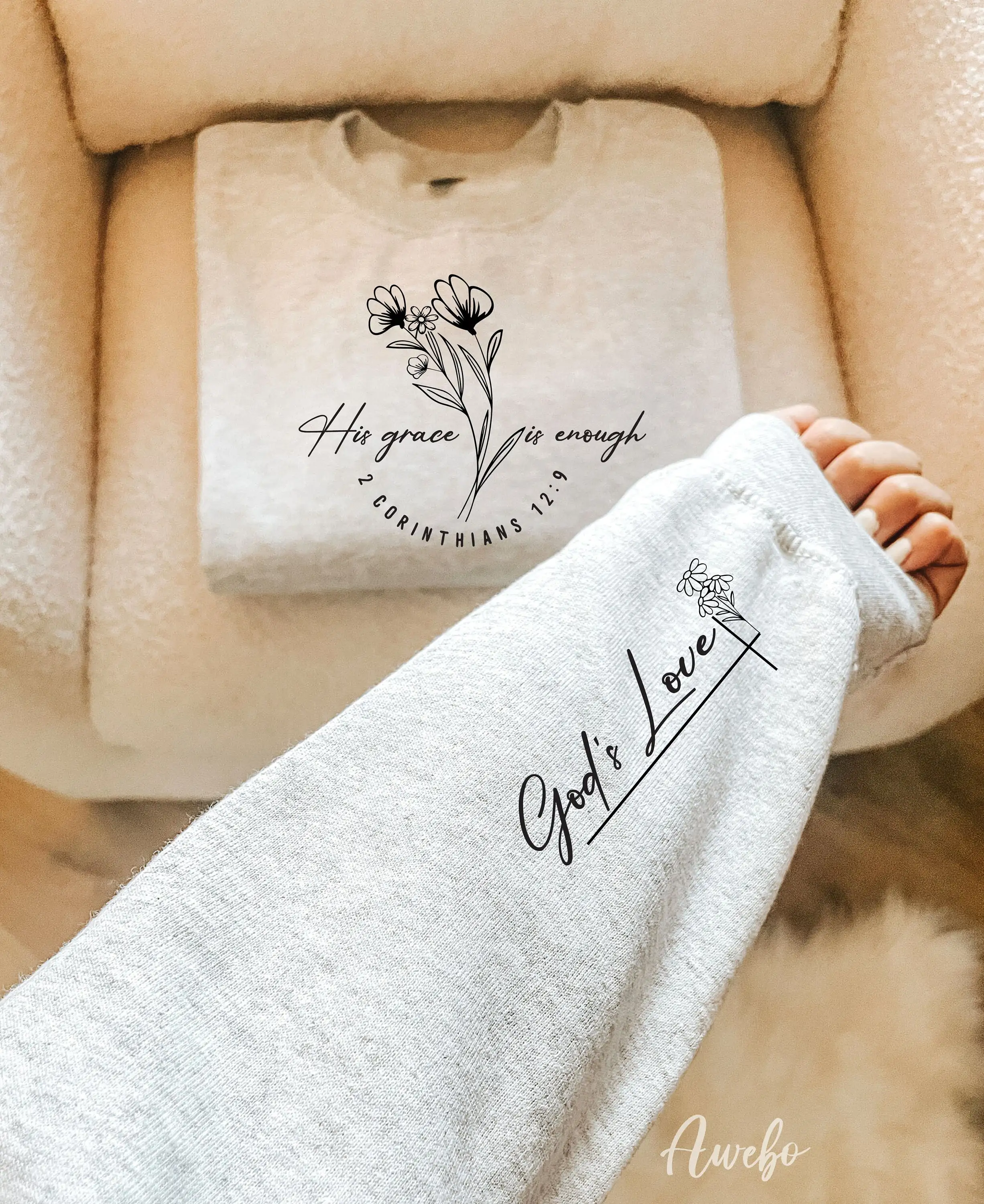 2024 Trend Casual Easter Women Sweatshirt His Grace Is Enough Slogan Female Easter Sweater Stylish Comfort Girl Outdoor Tops