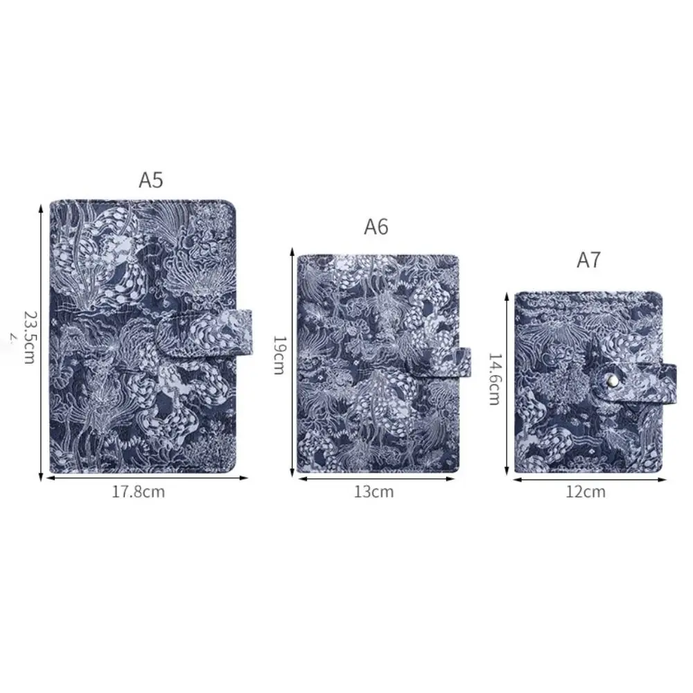 A5/6/7 Loose Leaf Notebook Fashionable Colorful Jacquard Hand Book Creative Waterproof Savings Account Book Cash Envelopes