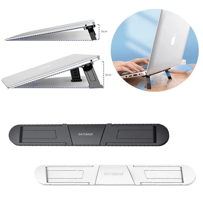 Foldable Laptop Stand Holder for MacBook Pro Air Cooling Stand Self-adhesive Universal Invisible Notebook Stable Holder Bracket