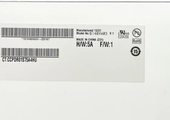 B140XW03 V.1 B140XW03 V.0 BT140GW03 N140BGE-L31 L41 LTN140AT20 LTN140AT26 14.0'' Laptop LCD Screen 1366*768 LVDS 40 Pins