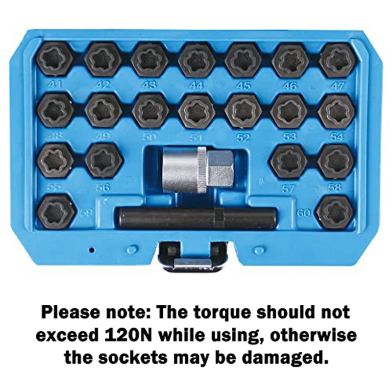 N04R 22PCS Wheel Locking Nut Key Kit Wheel Lock Nut Socket Adapter Set Wheel Anti-Theft Lug Nut Removal Tool Black
