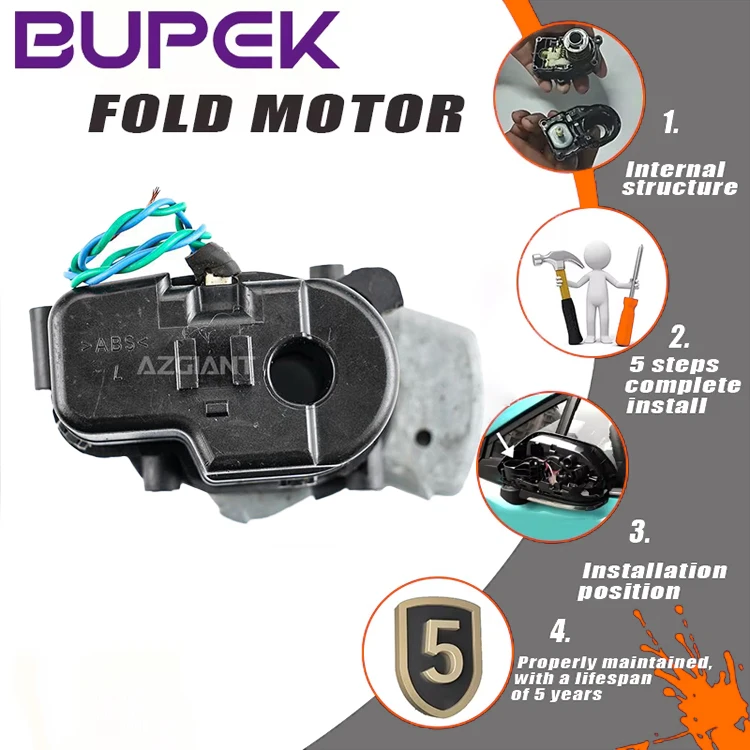 BUPEK Rearview Mirror Fold Motor Assembly For 1998-2007 Lexus LX470 Anti-Vibration Rubber Mounts Automotive Electrical Parts