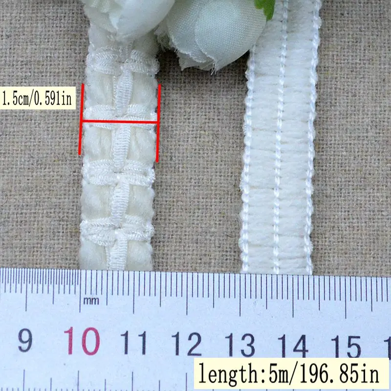 5Meters/16.4Ft Each Pack New Lace with Clothing Accessories DIY Sewing Evening Dress Curtain Clothes Cross Wool Square Lace