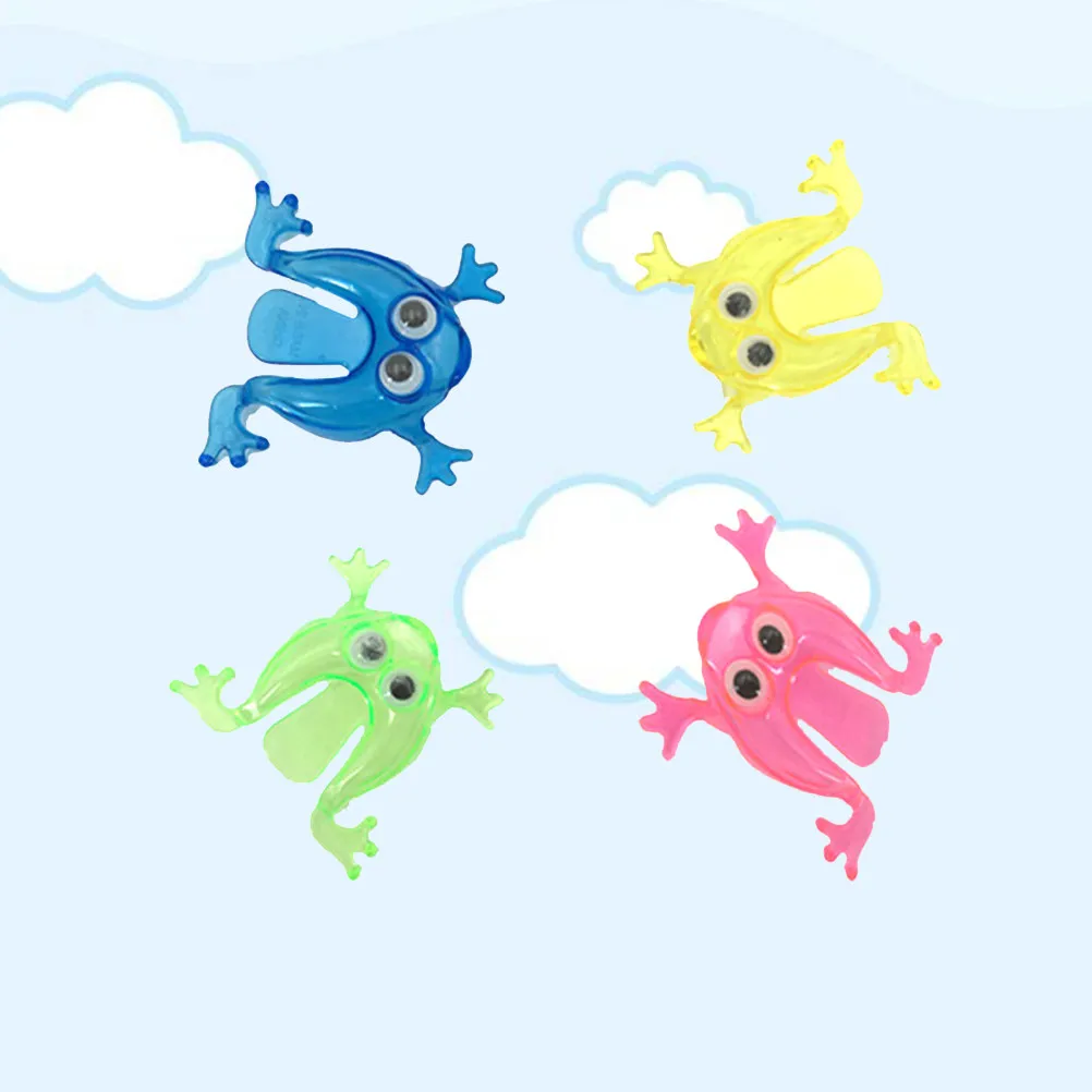 

50Pcs Jumping Frogs Mini Plastic Press Tail Bounce Birthday Party Gifts Kids Carnival Favors Mixed Colors Mini