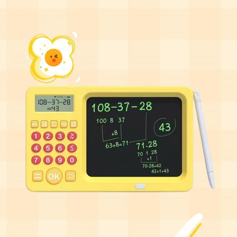 2-in-1 elektronische LCD-Schreibtafel, Farbbildschirm mit Stylus-Stift, Mundrechner, Lernmaschine, Schreibtafel für Kinder