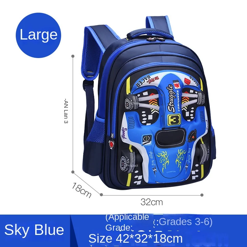 Disney Car Boy School Bag Grade 1-6 Primary Student Shoulder Orthopedic Backpack Large Capacity Light Kids Gifts Mochilas