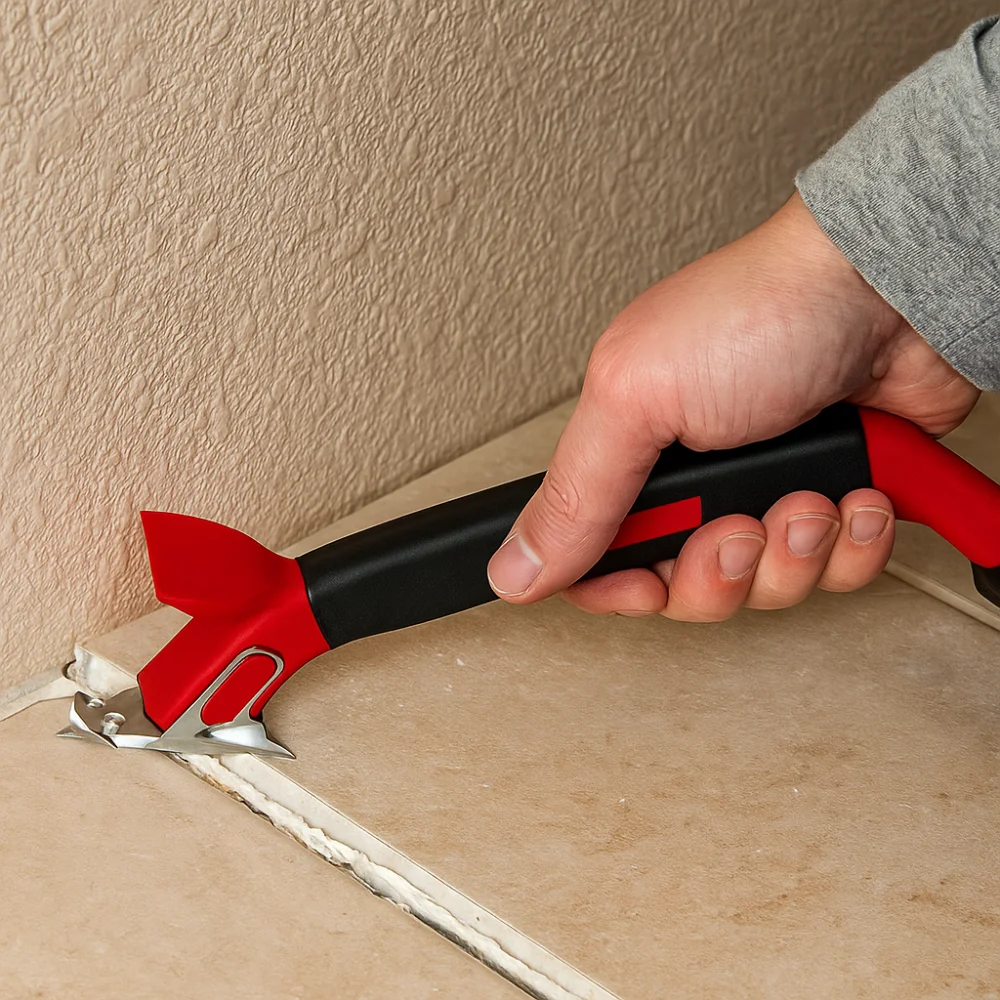 

3-in-1 Caulk Tool Ergonomics Grip Multi-function Cement Jointing Shovel Stainless Steel Easy To Use Glue Scraper Kitchen