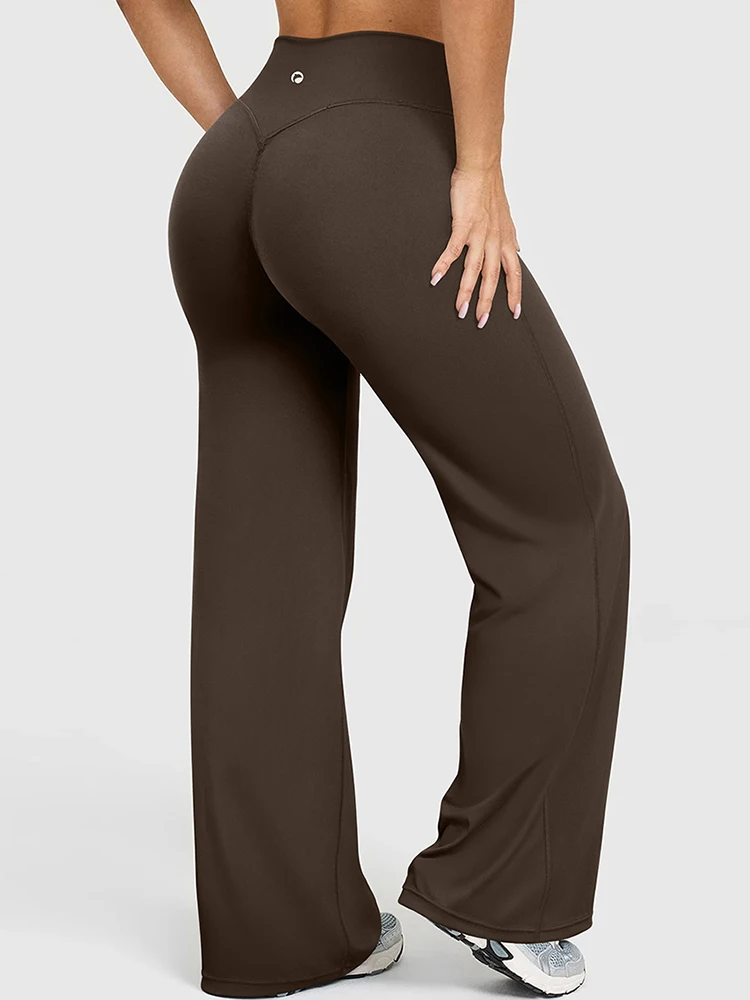 

OQQ женские дышащие повседневные спортивные леггинсы для спортзала с высокой талией, расклешенные спортивные брюки для фитнеса и йоги