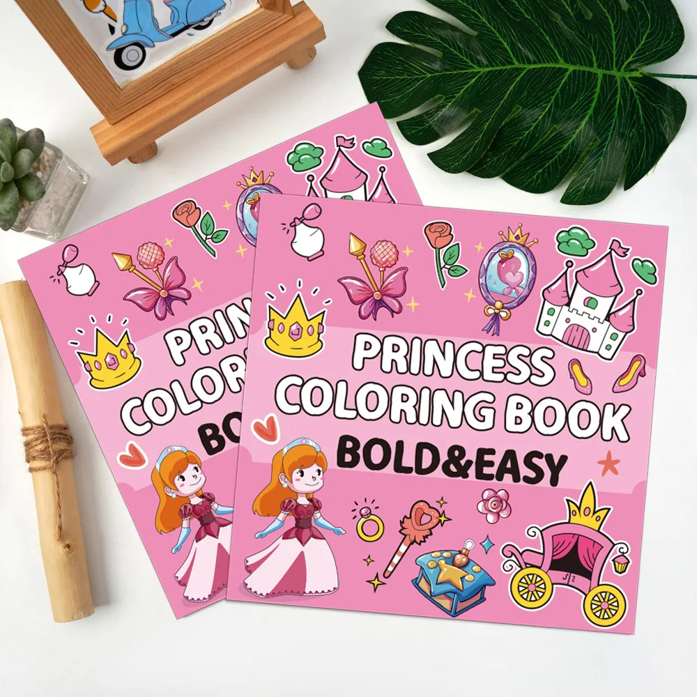 

Книжка-раскраска принцессы с днем рождения для взрослых и подростков, снятие стресса, креативная забавная книга, подарок