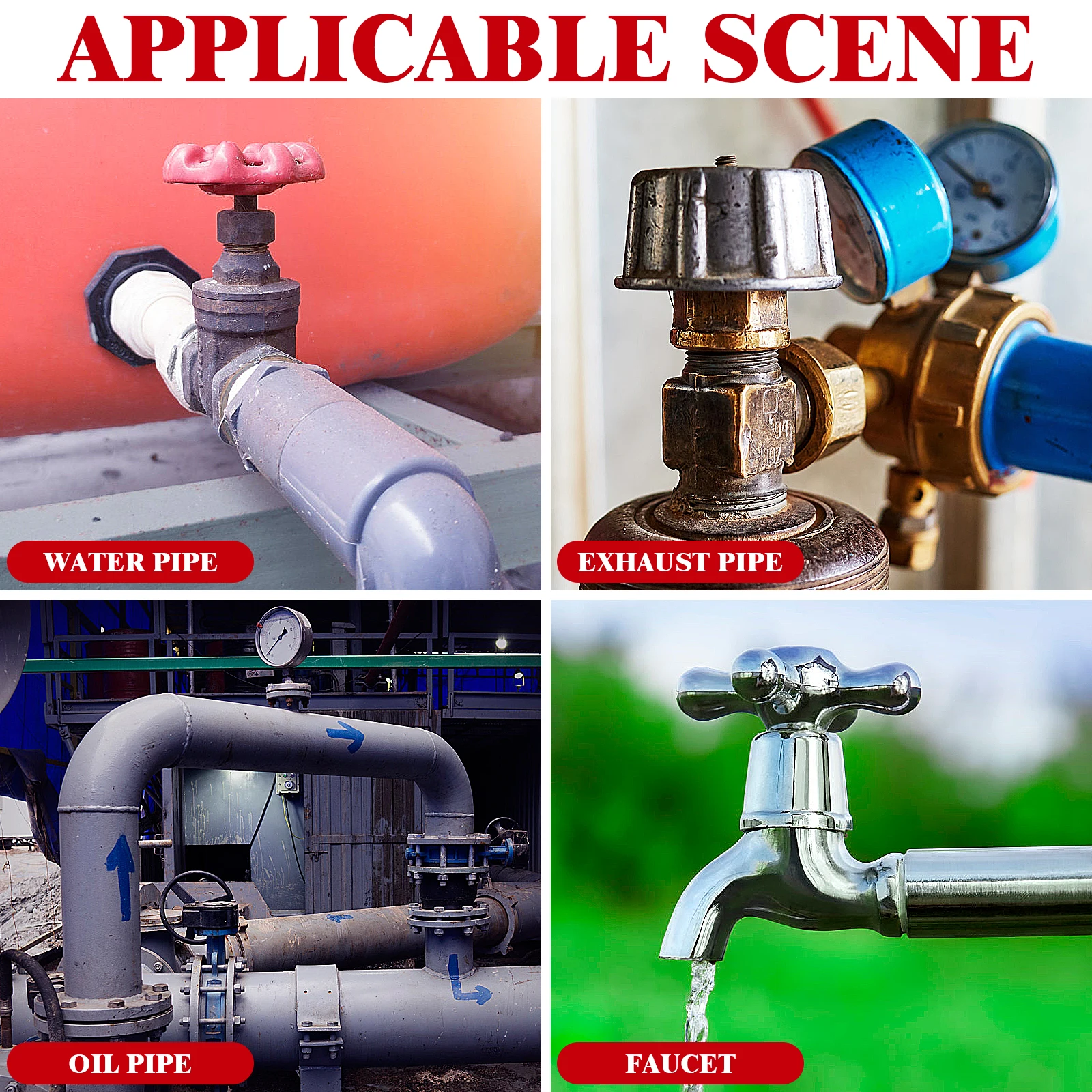 

10pcs Valve Handle Gate Ball Water Pipe Fitting Stainless Steel Metal Red Finish Reliable Sealing Easy Open Close Fluid