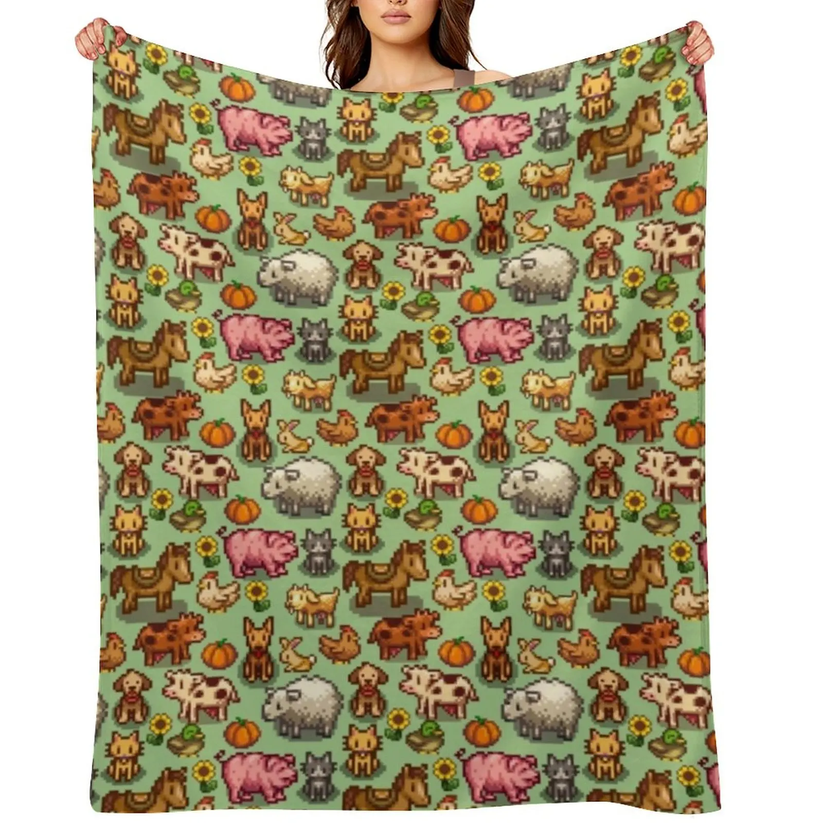 

Stardew Valley Farm Animals Throw Blanket christmas decoration Decorative Sofa Luxury Thicken Decoratives Blankets