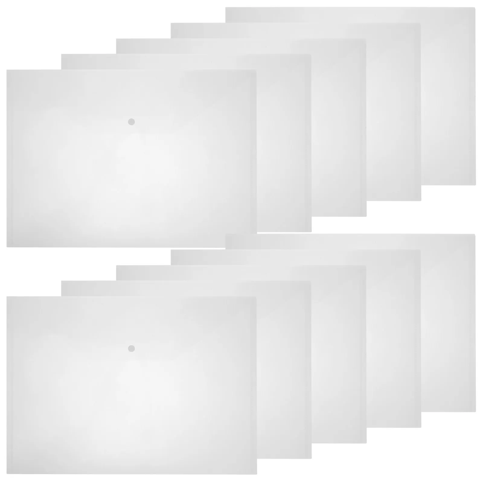 

10Pcs Thick Transparent File Bags PP Material Document Holder Bags with Snap Button for A3 Paper Storage School Office