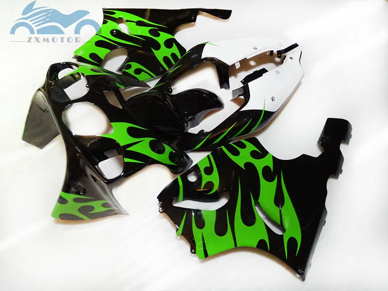 مجموعة انسيابية للدراجات النارية لـ Kawasaki ninja ZX 7R 96 97 98-03 مجموعة انسيابية هيكل السيارة باللون الأسود والأخضر والأبيض ZX 7 R 1996-2003 OT20