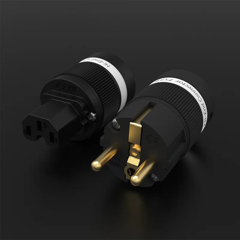 Monosaudio E100G/F100G 99.998% czysta miedź 24K pozłacane złącze zasilania Schuko i wtyczka