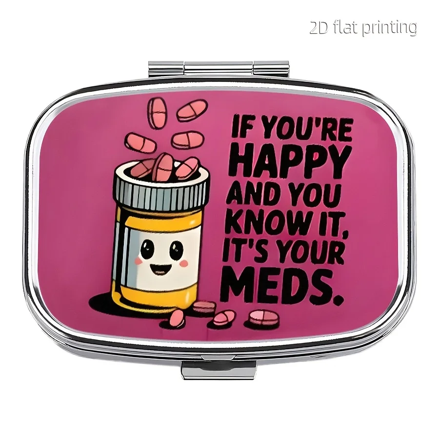 Mini Pill Box - Portable Double-Compartment Medicine Box, Suitable for Travel, Sports, Handbags or Bags - Durable Metal Material, Versatile in Use, Can Be Used to Store Vitamins, Jewelry, Etc. - Unique Gift Option Suggestion