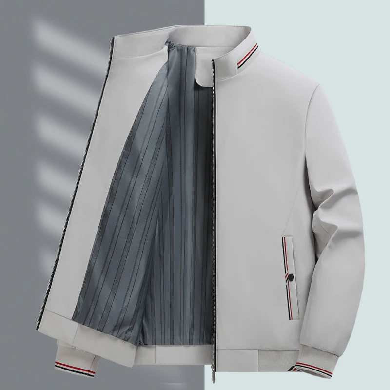 

Мужская повседневная модная куртка высокого качества с воротником-стойкой, легкая верхняя одежда, ветрозащитное удобное облегающее пальто для прогулок и занятий спортом