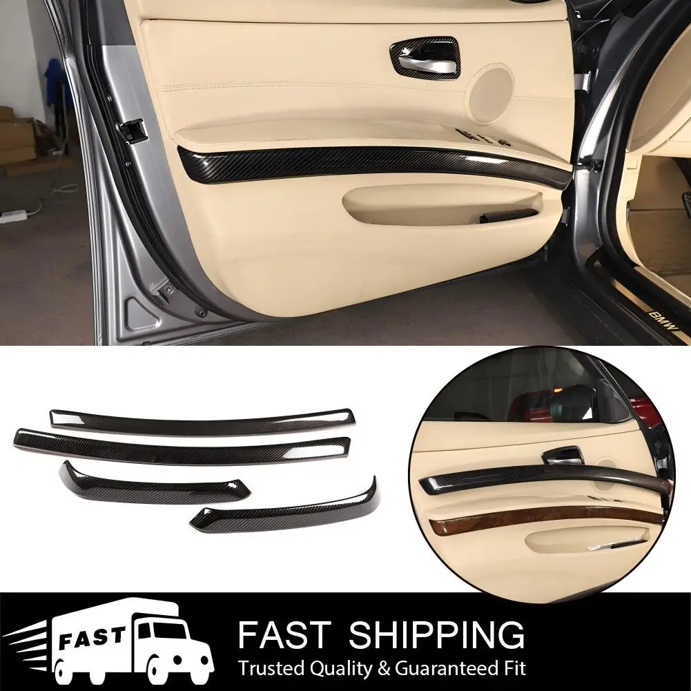 

ABS Carbon Car Interior Door Armrest Panel Decoration Strip Trim For BMW 3 Series E90 2005 2006 2007 2008 2009 2010 2011 2012
