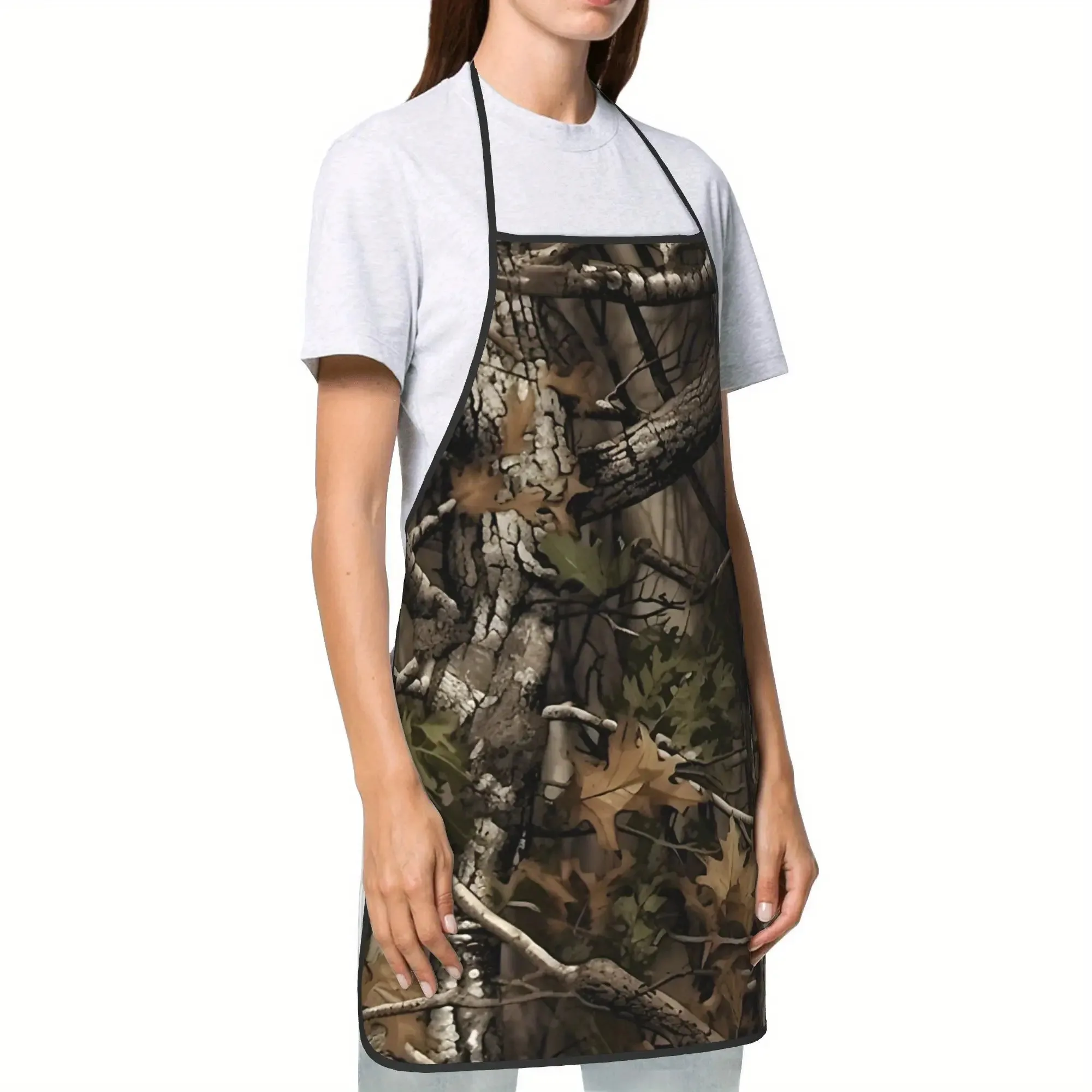 1pc Real Tree Realtree Hunter Camo Apron- Durable Polyester, Adjustable Neck and Waist Straps, Camouflage Wood Design, Suitable