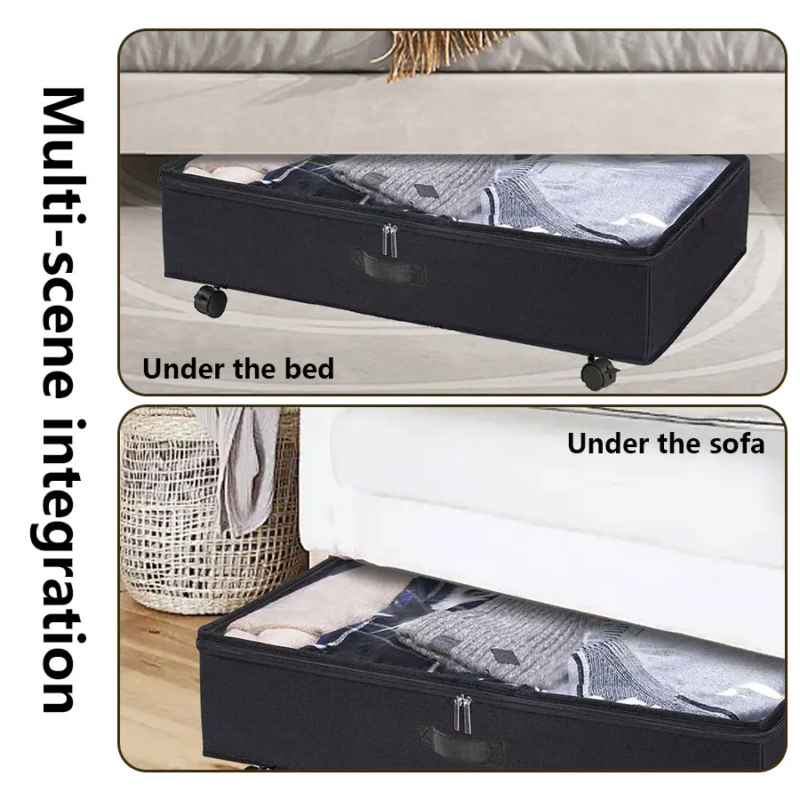 Folding bed bottom box with wheels under the bed cloth technology dust cover storage finishing iron technology pulley box