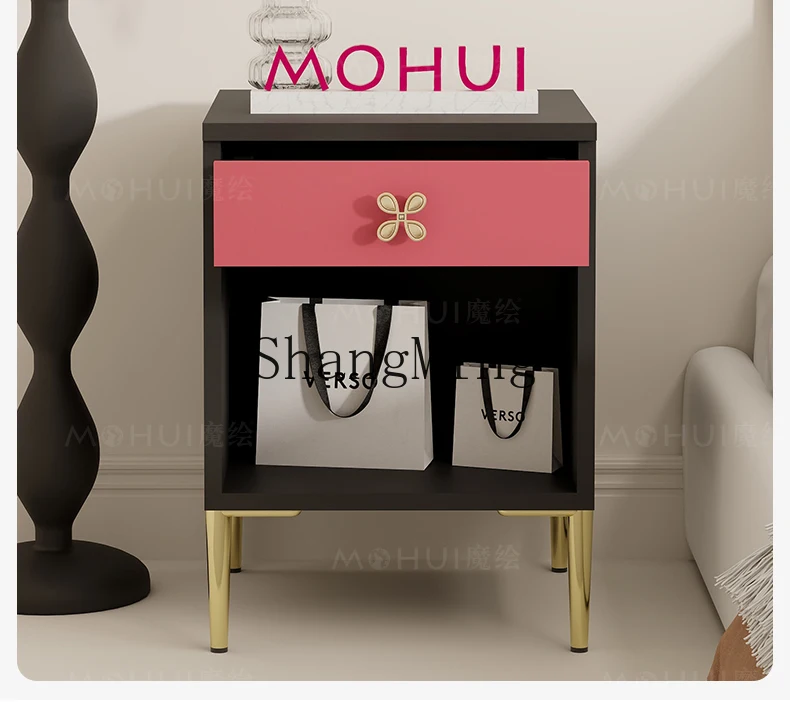 

LXY Home Simple Modern Retro Bedside Cabinet Bedroom Storage Living Room Sofa Side