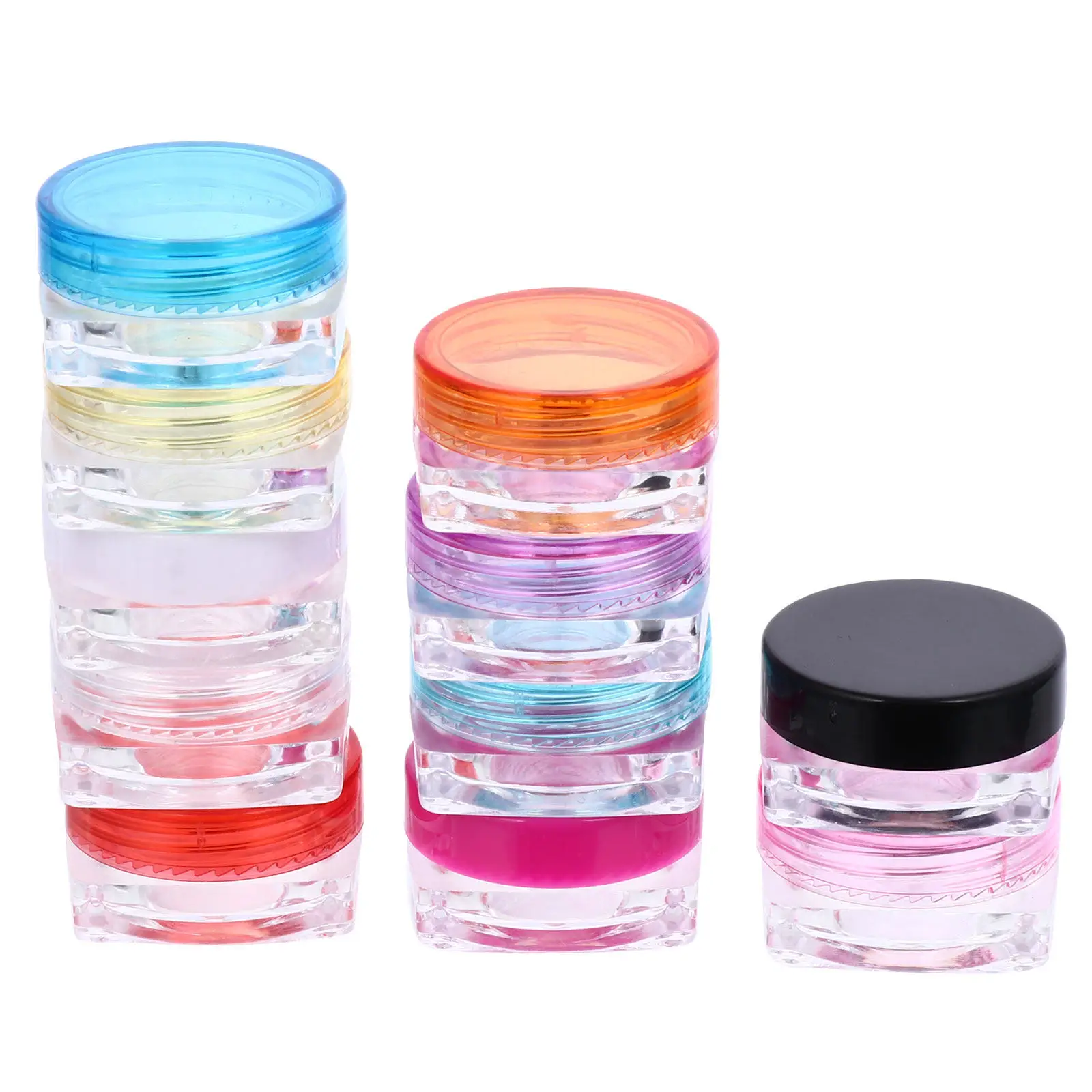 

50 шт. пустых многоразовых контейнеров для крема, маленькие портативные баночки, прозрачные дорожные емкости для хранения косметики, универсальные для образцов