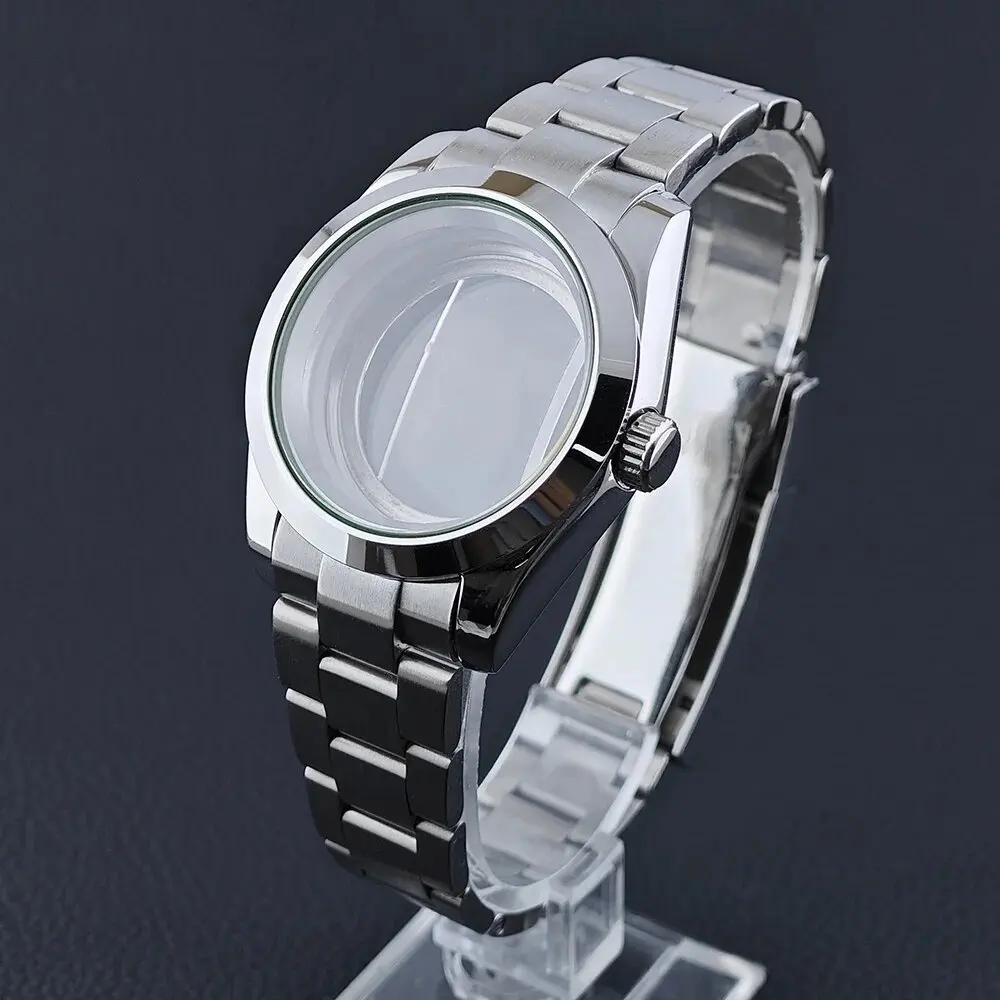 39mm Watch Case nh35 Watch Lightning Case Sapphire Glass Steel Case Fit NH35/NH36 Movement Watch Parts Fit 20mm Strap