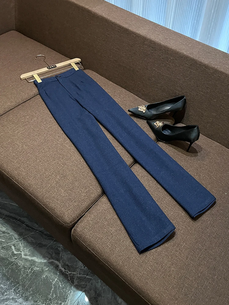 Setelan Jas Wanita Slim Fit Modis Dua Potong OK98 Pakaian Profesional Musim Gugur Musim Dingin Elegan Menawan