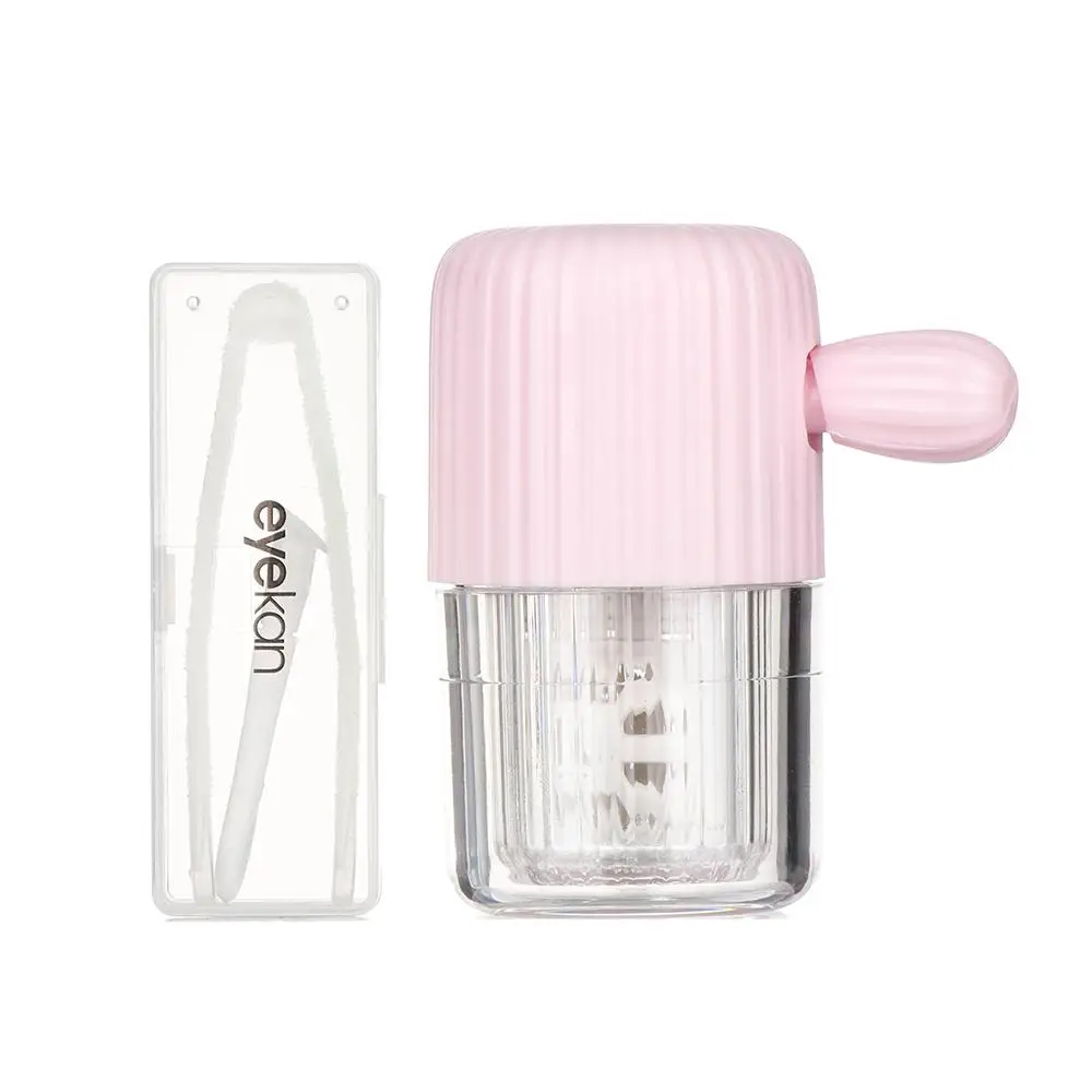 Candy Color Simple and Quick Cartoon Cactus Contact Lens Washer Soaking Box Glasses Clean Cleaning Tools Stretch Manual Cleaner