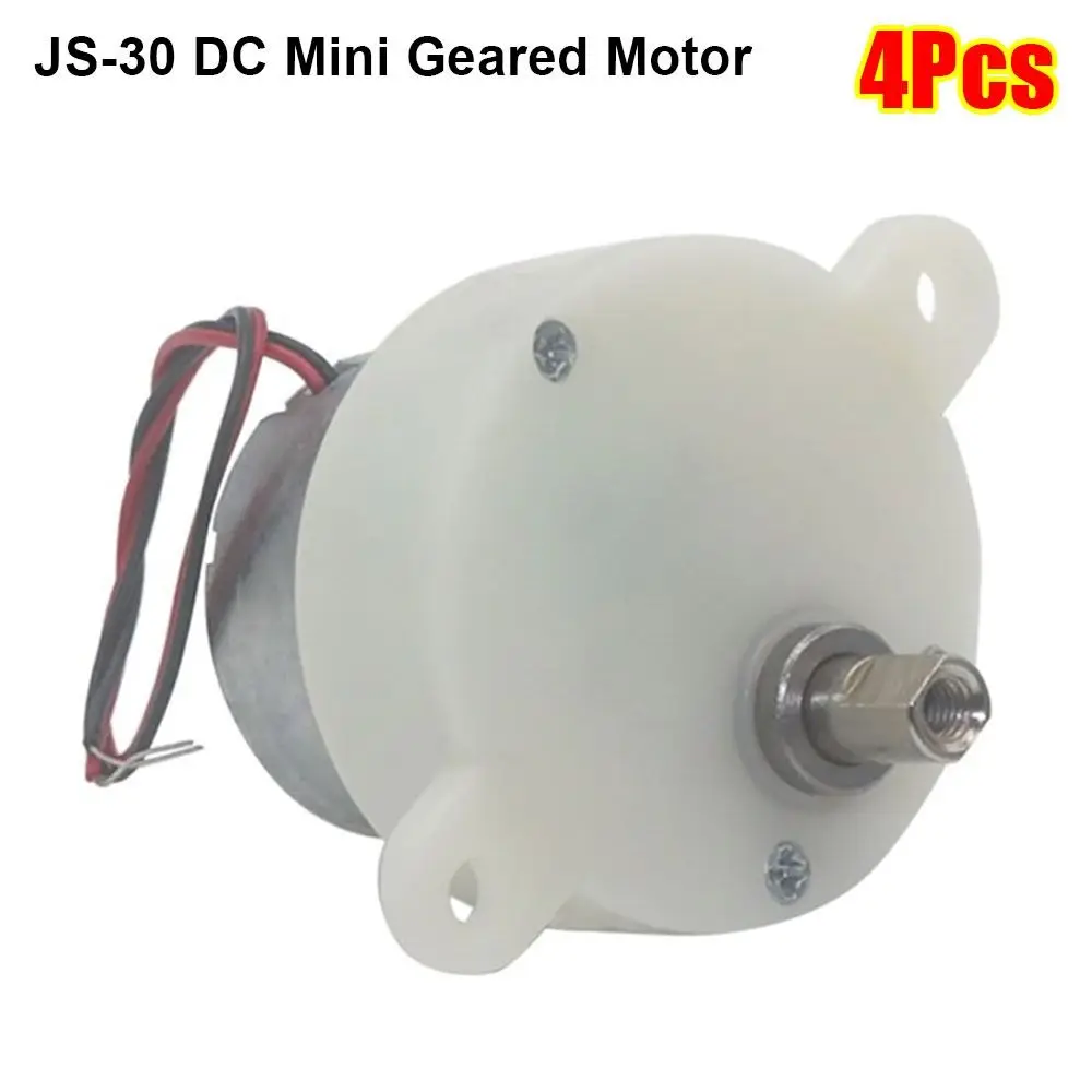 4Pcs 3V 6V Micro Gear Motor 5-100RPM Low Speed High Torque Mini Electric Motor Reversible Mute Plastic Gear Gear Reducer