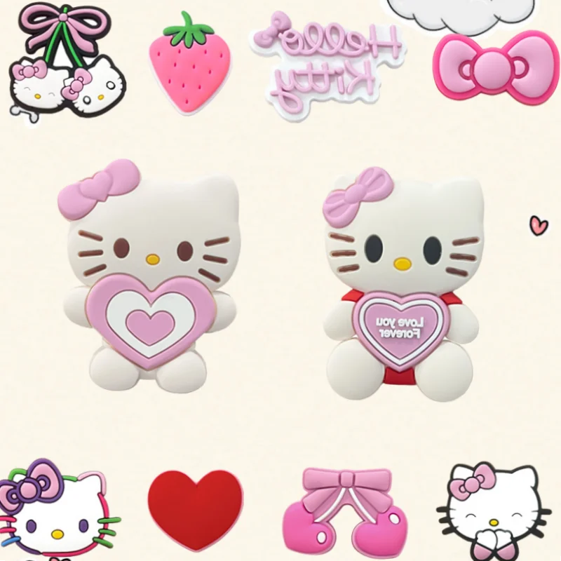 

Cute KT Cat Garden Shoes with Decorative Buckle Large Cartoon Crocodile Charm Flower Shoe Buckle Accessories Sandals